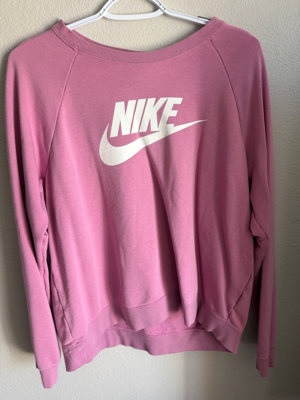 Nike Pink Pullover Sweatshirt with White Swoosh